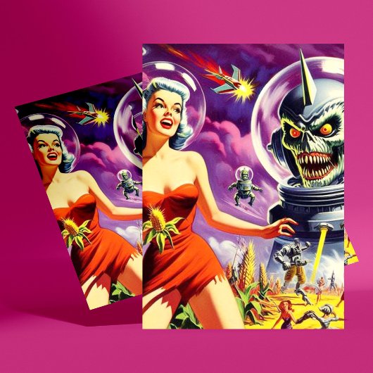 Carte Sci-Fi vintage vers le haut