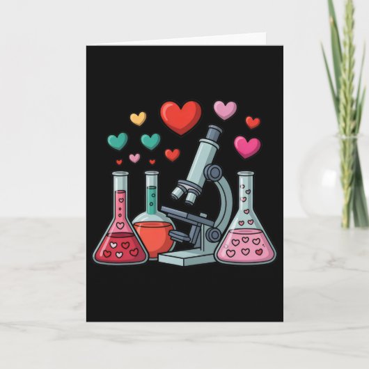 Carte Science Amour Cœurs Tige Enseignant Saint Valentin (Devant)