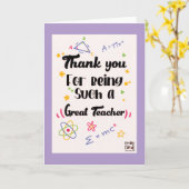 Carte Science and Maths Teacher - Thank you (Fleur jaune)