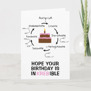 Carte Science Anniversaire Kreb's Cycle Biology Cake Ens