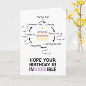 Carte Science Anniversaire Kreb's Cycle Biology Cake Ens (Fleur jaune)