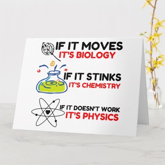 Carte Science BIOLOGIE CHIMIE PHYSIQUE (Fleur jaune)