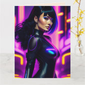 CARTE SCIENCE FICTION SKINTIGHT LEATHER FEMME NAISSANCE (Fleur jaune)