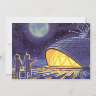 Carte Science-fiction vintage Aliens sur la Lune de la p