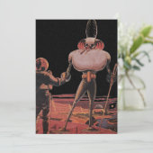 Carte Science-fiction vintage Astronaute Serrer la main (Debout devant)