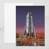 Carte Science-fiction vintage, astronautes aliens coléop (Devant / Derrière)