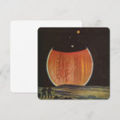 Carte Science-fiction vintage, astronautes sur Ganymède (Devant / Derrière)