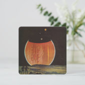 Carte Science-fiction vintage, astronautes sur Ganymède (Debout devant)