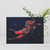 Carte Science-fiction vintage d'astronaute dans l'espace (Debout devant)