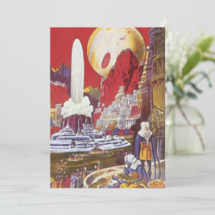 Carte Science-fiction vintage, la cité perdue d'Atlantis