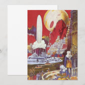 Carte Science-fiction vintage, la cité perdue d'Atlantis (Devant / Derrière)