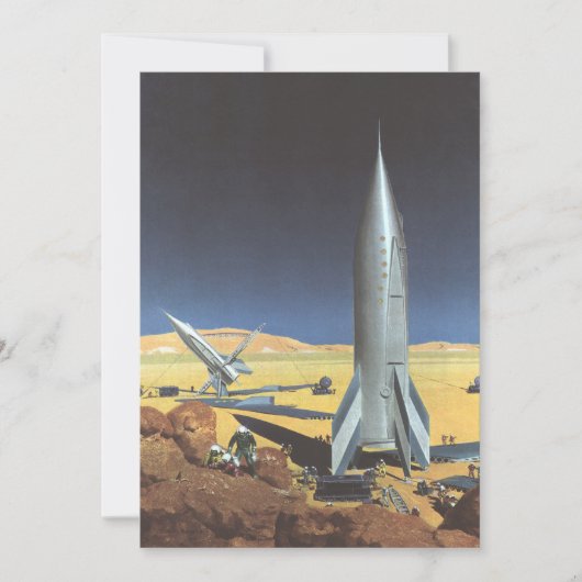 Carte Science-fiction vintage Planète désertique avec ro (Devant)