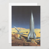 Carte Science-fiction vintage Planète désertique avec ro (Devant / Derrière)