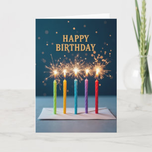 Carte scintillante de vœu d'anniversaire