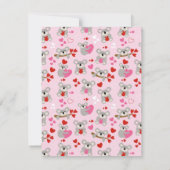 Carte scolaire Koala Bear Valentine's Day (Dos)
