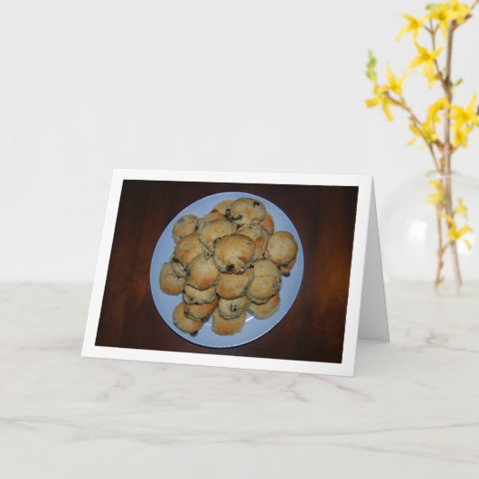 Carte Scones de raisin sur plaque (Fleur jaune)