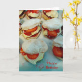 Carte Scones/gâteaux de fraise (Fleur jaune)