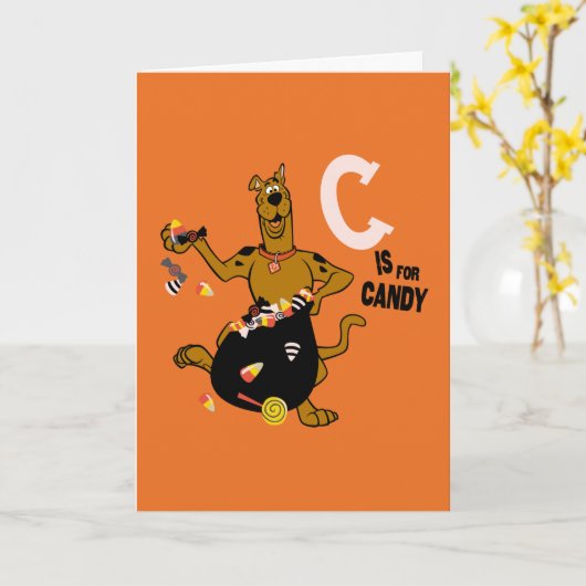 Carte Scooby-Doo | C pour bonbon (Fleur jaune)
