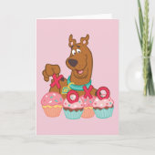 Carte Scooby-Doo "Scooby XOXO Cupcakes" Saint-Valentin (Devant)