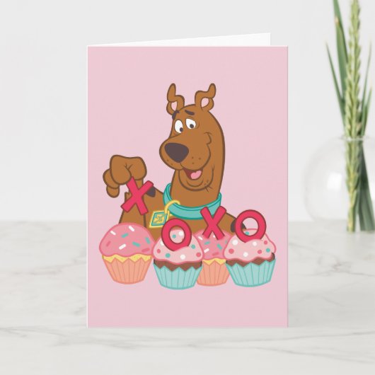 Carte Scooby-Doo "Scooby XOXO Cupcakes" Saint-Valentin (Devant)