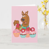 Carte Scooby-Doo "Scooby XOXO Cupcakes" Saint-Valentin (Fleur jaune)