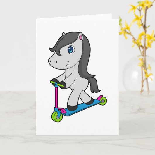 Carte Scooter à cheval (Fleur jaune)