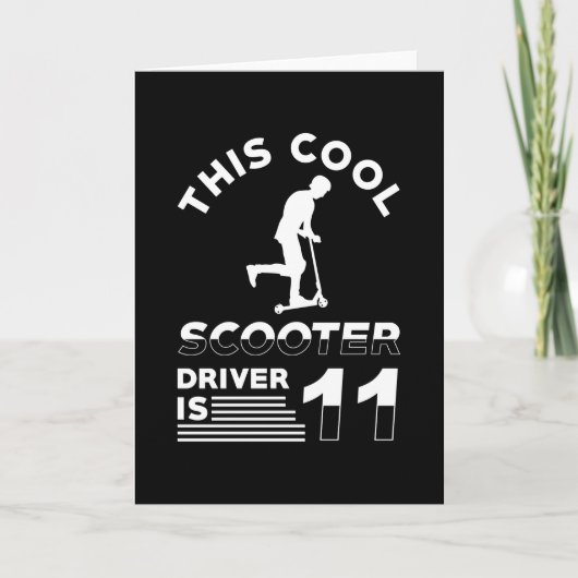 Carte Scooter Anniversaire 11 ans (Devant)
