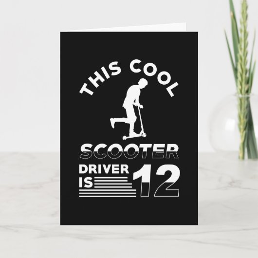 Carte Scooter Anniversaire 12 ans (Devant)