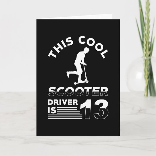 Carte Scooter Anniversaire 13 ans (Devant)