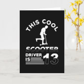 Carte Scooter Anniversaire 13 ans (Fleur jaune)