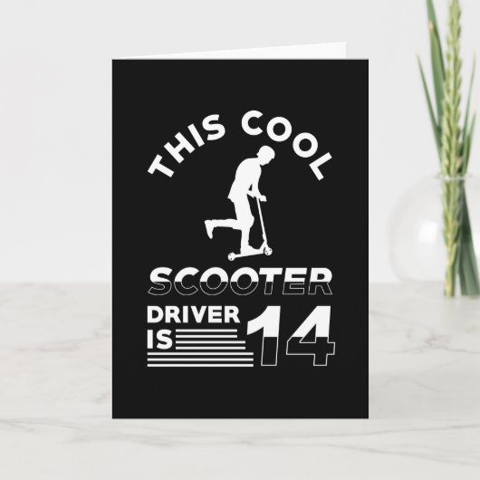 Carte Scooter Anniversaire 14 ans (Devant)
