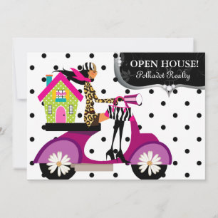Carte Scooter de l'immobilier Scooter de fille Dots Open