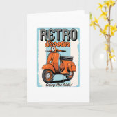 Carte Scooter Retro (Fleur jaune)