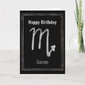 Carte Scorpio astrologie argent zodiac Joyeux anniversai (Devant)