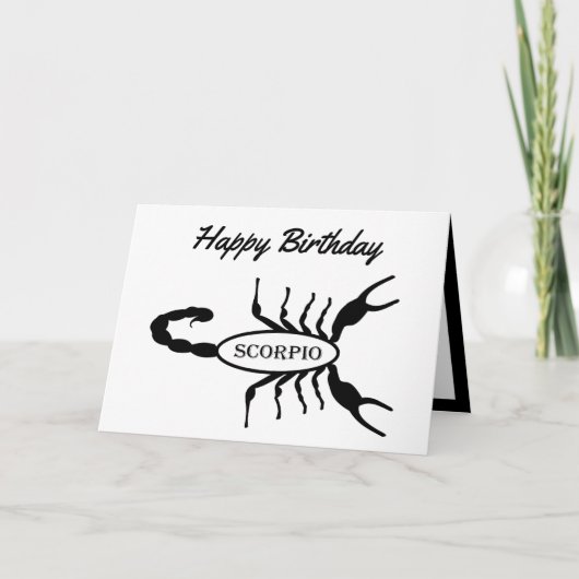 Carte Scorpio Black Scorpion Star Sign Custom Anniversai (Devant)