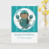 Carte Scorpio Girl - Joyeux anniversaire (Fleur jaune)