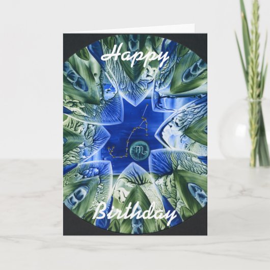 Carte Scorpio, Joyeux, Anniversaire (Devant)