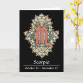 Carte Scorpio Khamsa (Fleur jaune)