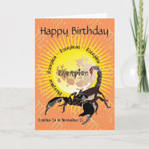Carte Scorpio October 24 à novembre 22 Greeting Card