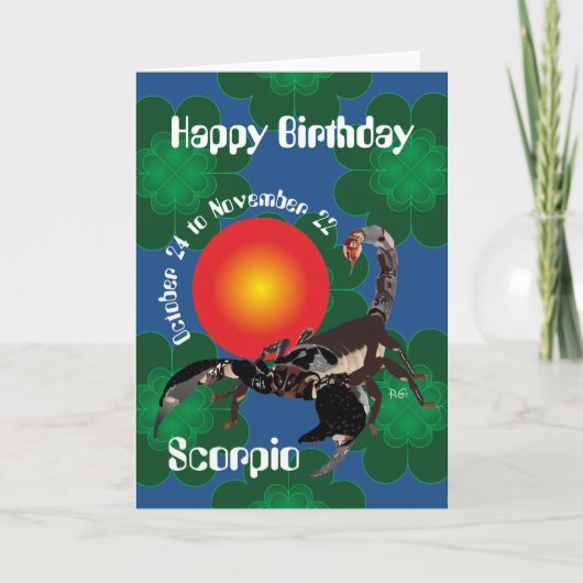 Carte Scorpio October 24 to novembre 22 Greeting Card (Devant)