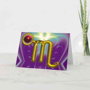 Carte SCORPIO Zodiac Anniversaire Grenade rouge