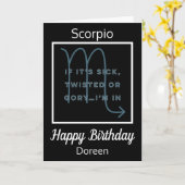 Carte Scorpio Zodiac Fun Citation Noir & Blanc Anniversa (Fleur jaune)