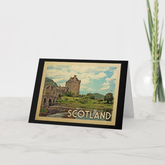 Carte Scotland Grey Card Castle Vintage voyage (Devant)