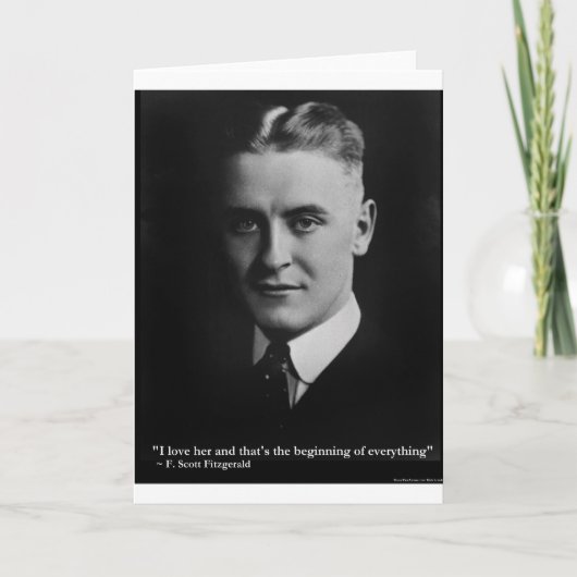 Carte Scott Fitzgerald "Amour/Commencement" Citation Cad (Devant)