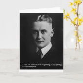 Carte Scott Fitzgerald "Amour/Commencement" Citation Cad (Fleur jaune)