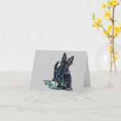 Carte Scottie à pied (Fleur jaune)
