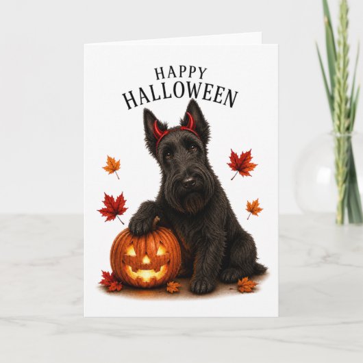 Carte Scottie chien écossais diable (Devant)