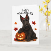Carte Scottie chien écossais diable (Fleur jaune)
