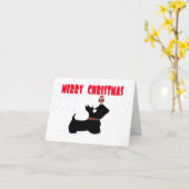 Carte Scottie Dog 'Joyeux Noël' (Fleur jaune)
