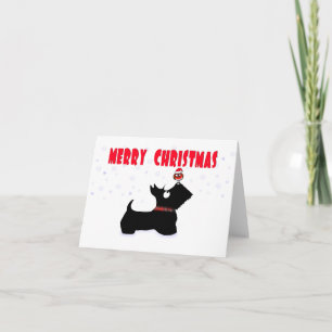 Carte Scottie Dog 'Joyeux Noël'